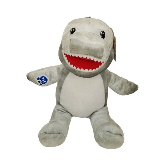 Build A Bear BAB Toothy Shark Plush 2023 Gray Stuffed Animal Great White Toy - Picture 1 of 13